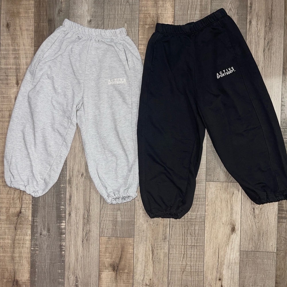 Zara Kids Black and Light Gray Joggers